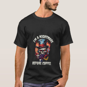 Nightmare Före jul före kaffeskalen Skeleton Koffe T Shirt