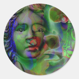 Nightmare Grönt Sticker Runt Klistermärke