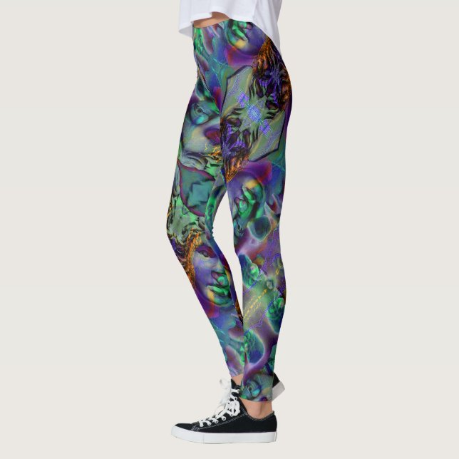 Nightmare Lavender Grönt Halloween Leggings (Vänster)