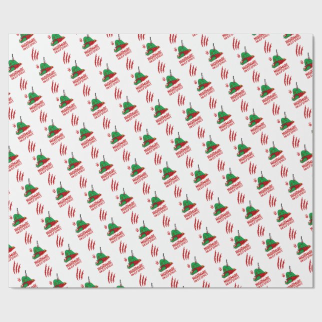 Nightmare på Elf Street Gift Wrapping Papper Presentpapper (Platt)