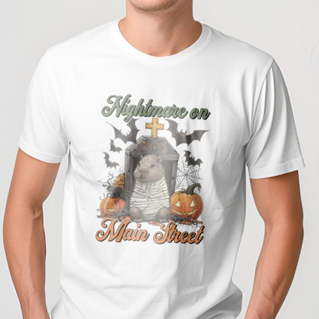Nightmare på Main Capybara Halloween Funny T-Shirt (Skapare uppladdad)