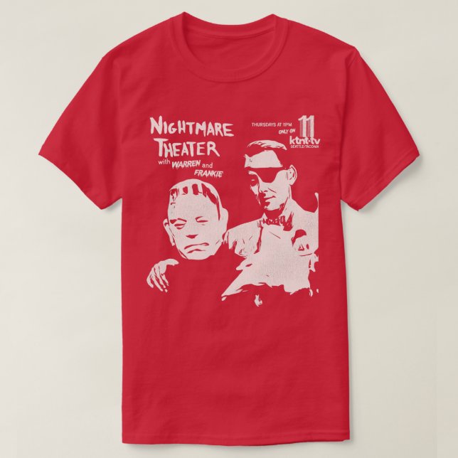 Nightmare Theater med Warren Frankie Seattle Horr T Shirt (Design framsida)