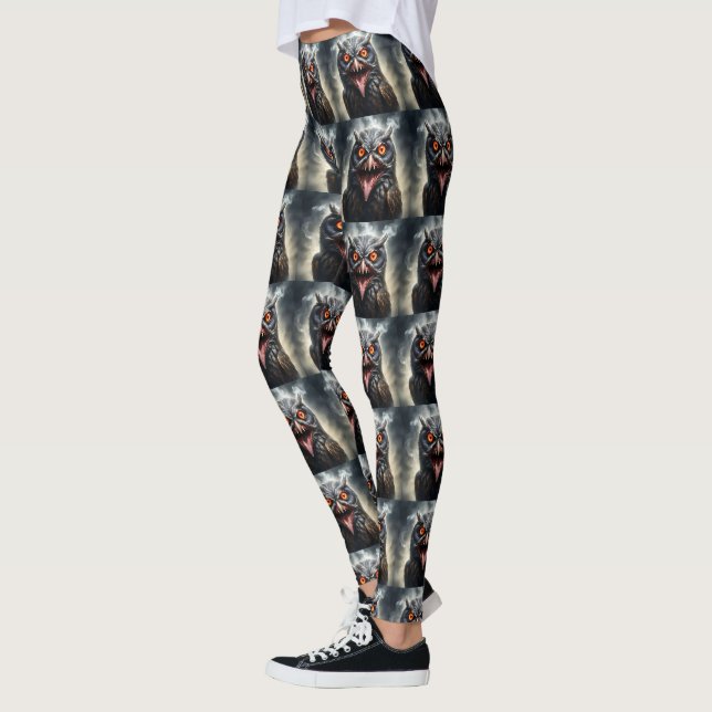 "Nightmare Vingar: Fanged Vampyre Uggla" Leggings (Vänster)