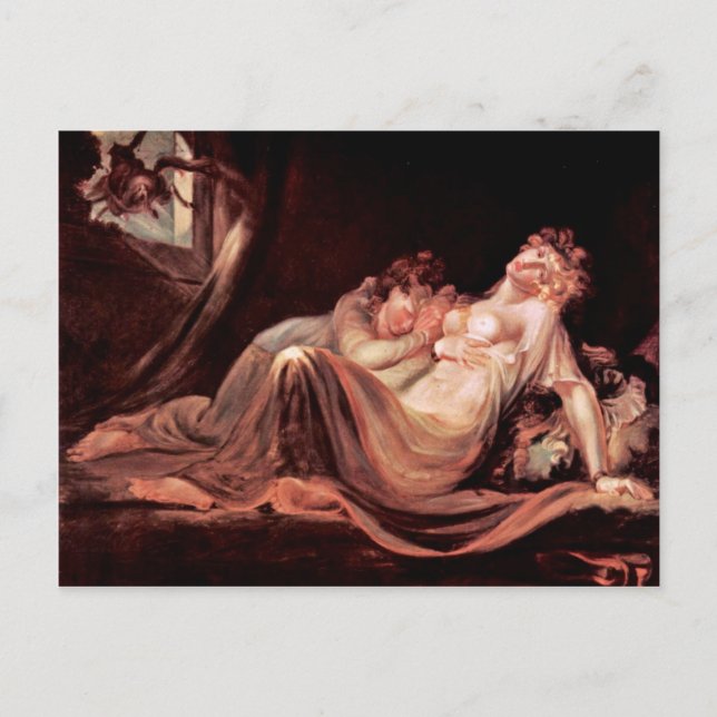 Nightmaren Lämnade lägret två sovande flickor, av Vykort (Framsida)