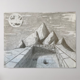 Nightscape i bergen poster