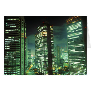 Nightscape, Shinjuku, Tokyo, Japan Hälsningskort