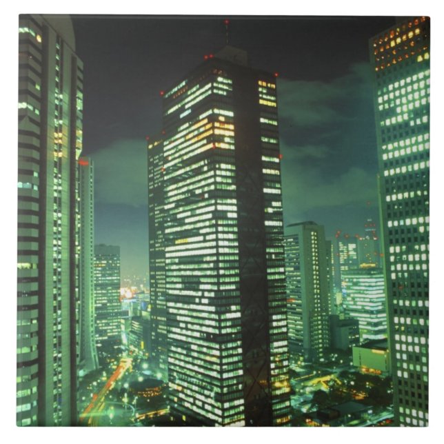 Nightscape, Shinjuku, Tokyo, Japan Kakelplatta (Framsidan)