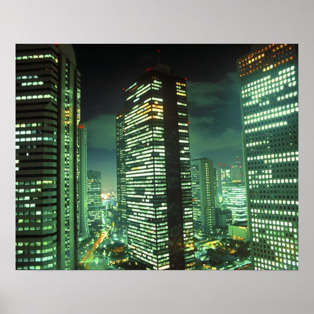 Nightscape, Shinjuku, Tokyo, Japan Poster (Framsidan)