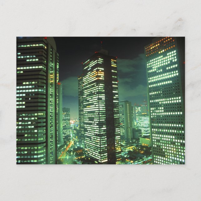Nightscape, Shinjuku, Tokyo, Japan Vykort (Framsida)