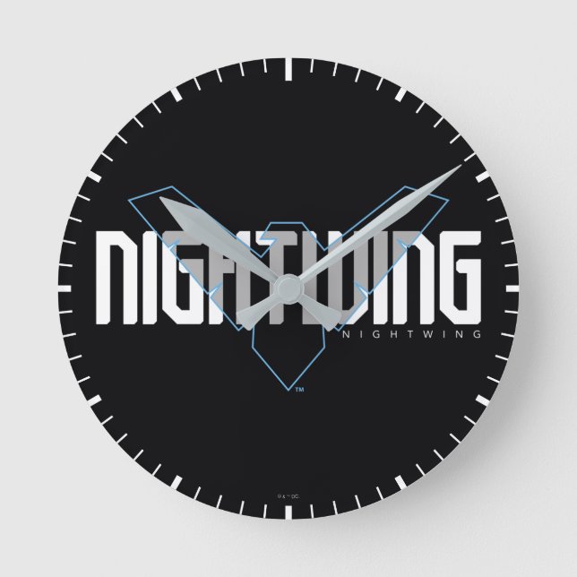 Nightwing Hi-Tech Namn Graphic Rund Klocka (Framsida)