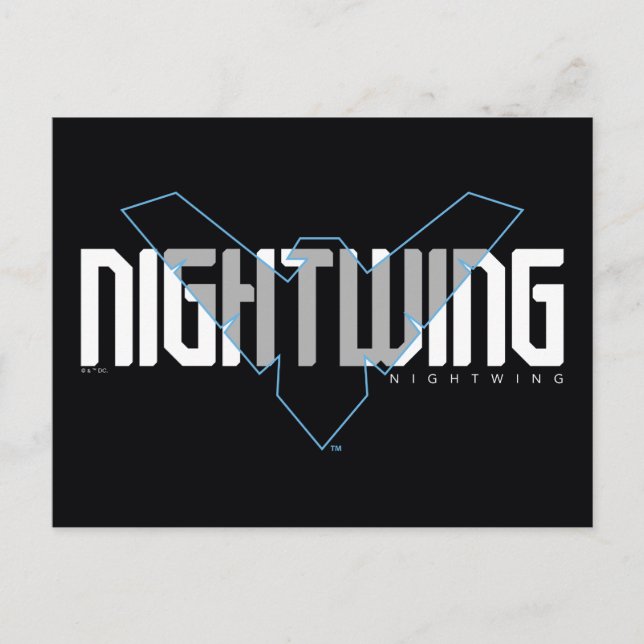 Nightwing Hi-Tech Namn Graphic Vykort (Framsida)