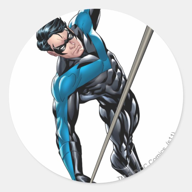 Nightwing med rep runt klistermärke (Framsida)