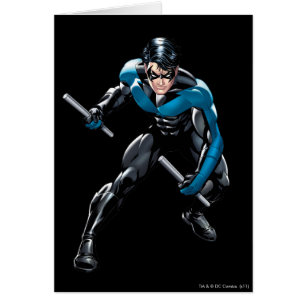 Nightwing med vapen hälsningskort