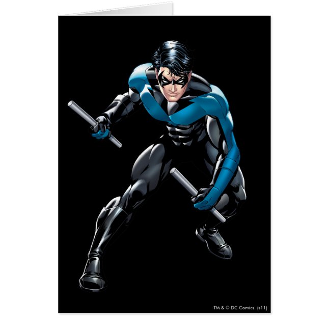 Nightwing med vapen hälsningskort (Framsidan)
