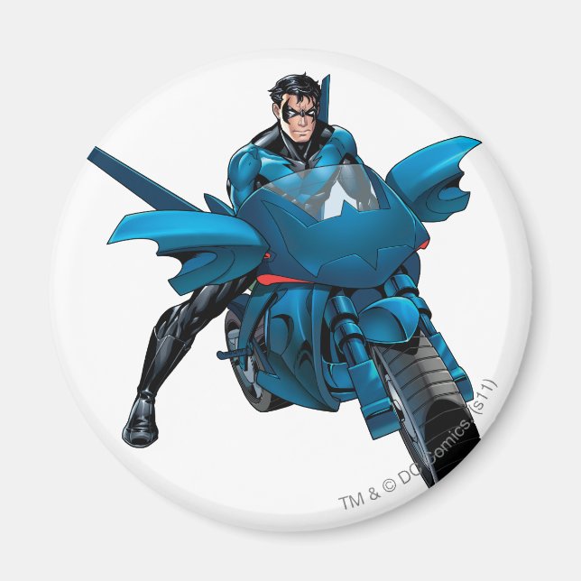 Nightwing på cykel magnet (Framsidan)