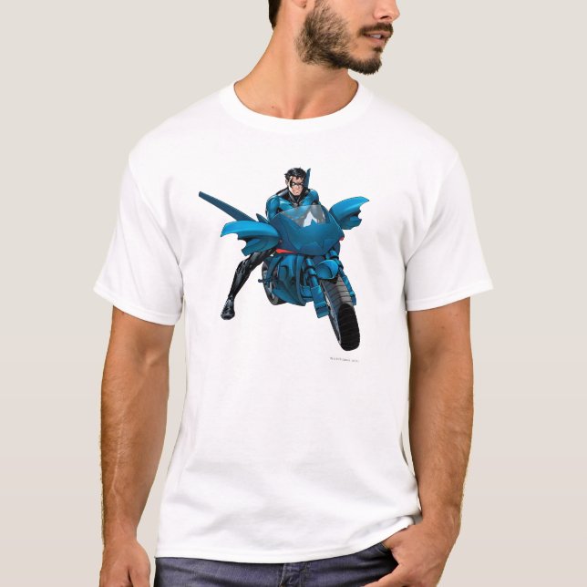 Nightwing på cykel t-shirt (Framsida)