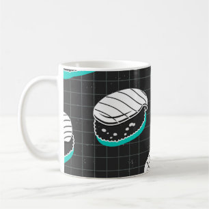 Nigiri Sushi Vintage Sketch Mönster Kaffemugg