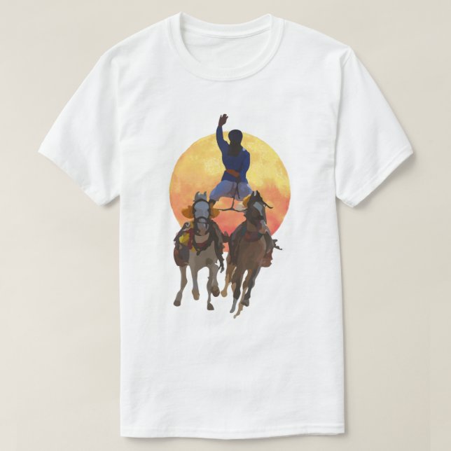 Nihang Singh on Horses C T Shirt (Design framsida)