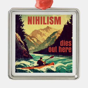 Nihilism dör här ute Kayaking Julgransprydnad Metall