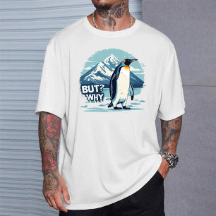 Nihilist Penguin T-Shirt: "Men Varför" Hiking Meme T Shirt