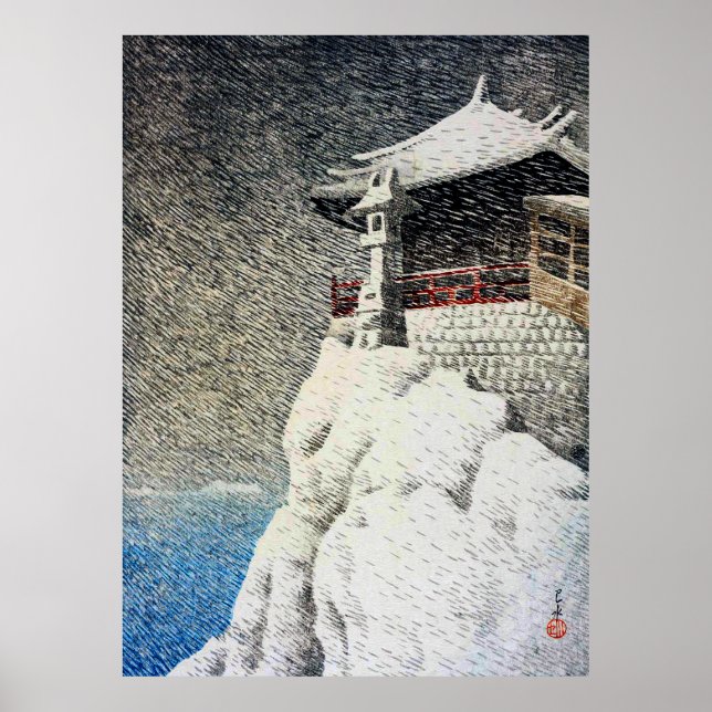 Nihon Fūkei Senshū Abuto no Kannon Kawase Hasui Poster (Framsidan)