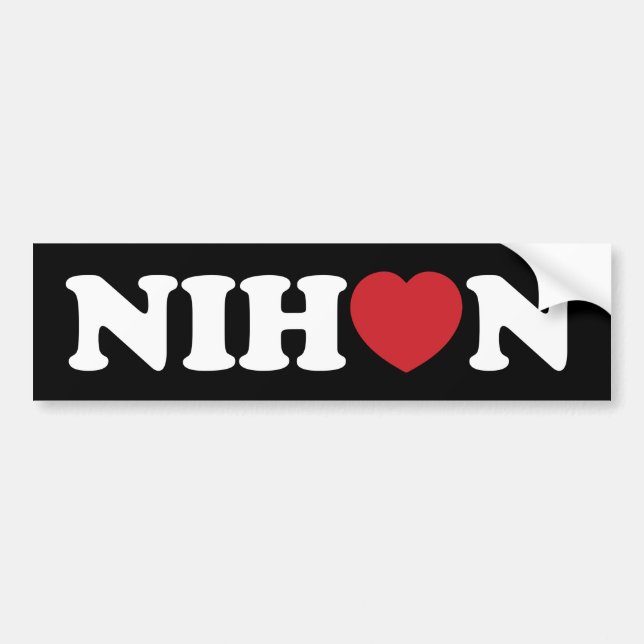 Nihon Kärlek Heart Bumper Sticker Bildekal (Framsidan)