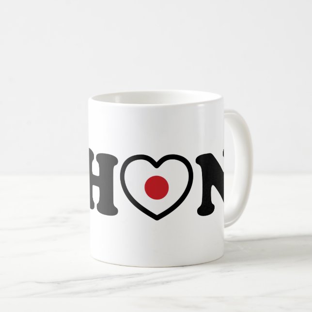Nihon Kärlek Heart Flagga Kaffemugg (Framsida höger)