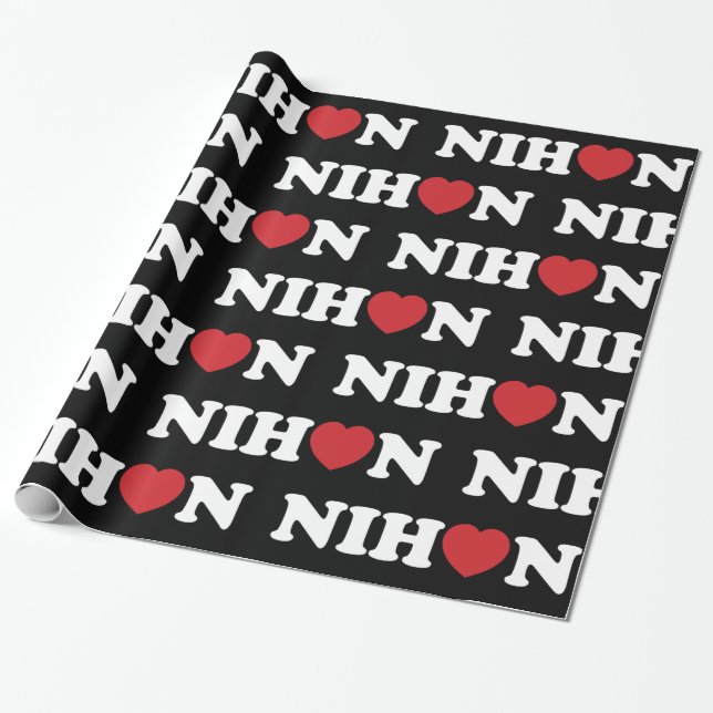 Nihon Kärlek Heart Wrapping Papper Presentpapper (Utrullad)