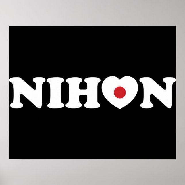 Nihon Love Heart Flag Poster (Framsidan)