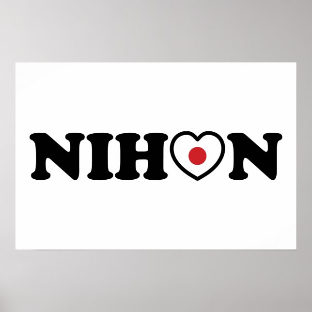 Nihon Love Heart Flag Poster (Framsidan)