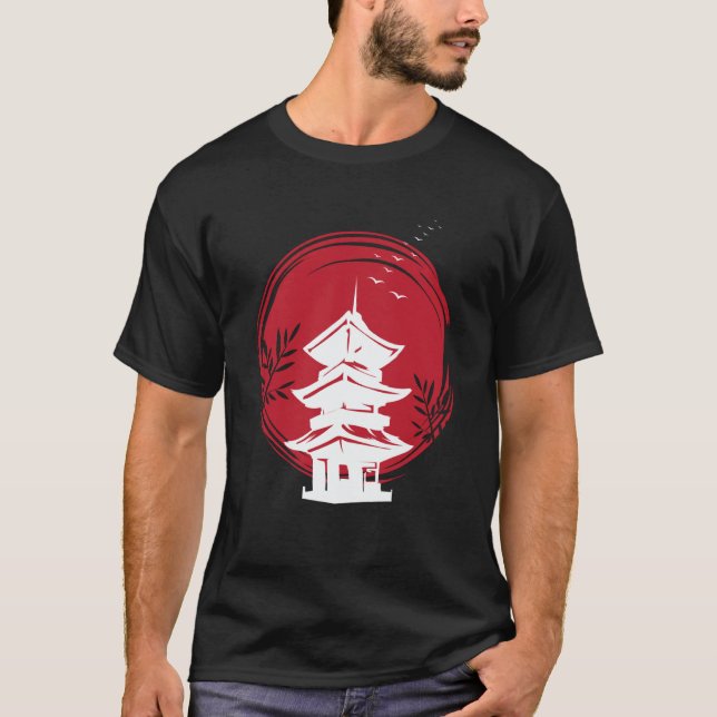 Nihon Temple Japan and Japanese T Shirt (Framsida)