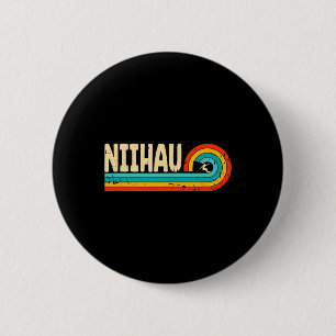 Niihau Surfing Hawaii Hawaiiöarna Vintage Retro Knapp