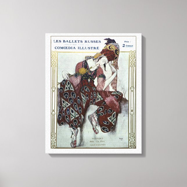 Nijinsky dans La Peri - Ballets Russes Canvastryck (Framsida)