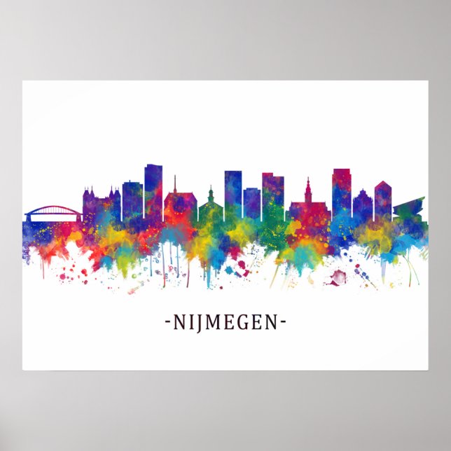 Nijmegen Netherlands Skyline Poster (Framsidan)