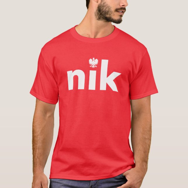 Nik Polsk efternamnsskjorta T Shirt (Framsida)