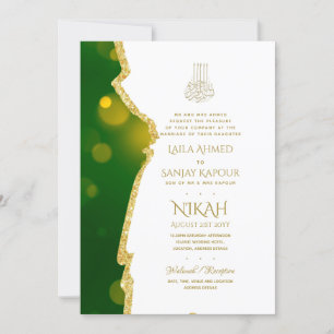 Nikah Bröllopsinbjudans - Agate Guld Islamic Walim Inbjudningar