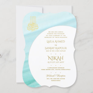 Nikah Bröllopsinbjudans Islamiska Walimah Modern Inbjudningar