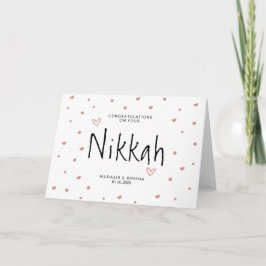 Nikah Hearts Islamic Bröllops Dua Grattis Kort