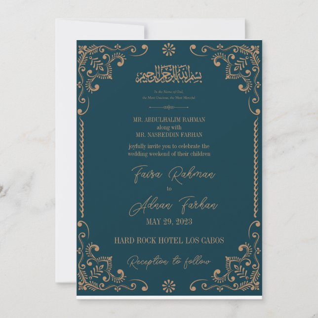 nikah-inbjudan, muslimsk inbjudan (Framsida)