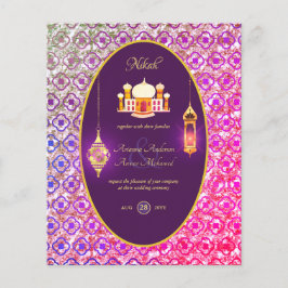 NIKAH - inbjudan till Lila-bröllop i Ornate Mosque Flygblad