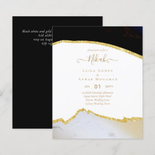 Nikah Islamiska bröllopsinbjudningar - Glittery Gu