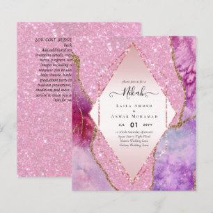 Nikah Islamiska bröllopsinbjudningar - Glittery Gu