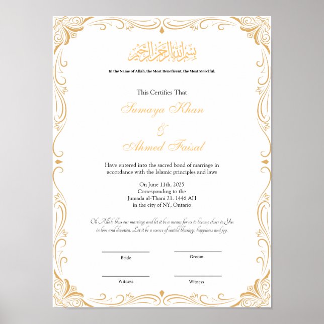 Nikah-kontrakt Poster (Framsidan)