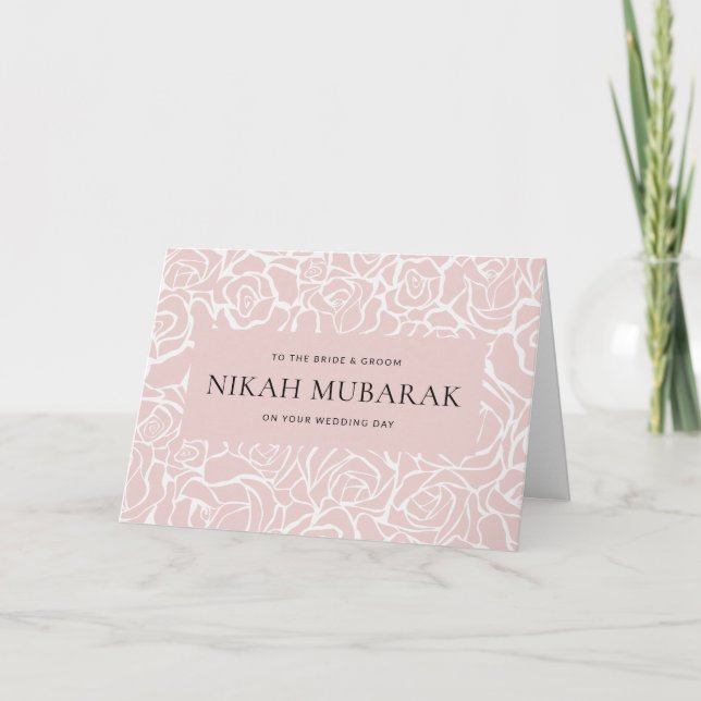 Nikah Mubarak Islamisk bröllopsdua Grattis Kort (Framsida)