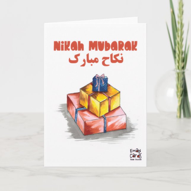 Nikah Mubarak med godsaker Kort (Framsida)