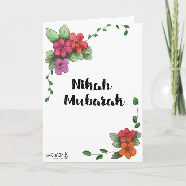 Nikah Mubarak Simple Kort (Framsida)