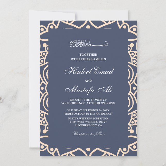 nikah muslim bröllopsinbjudan inbjudningar (Framsida)