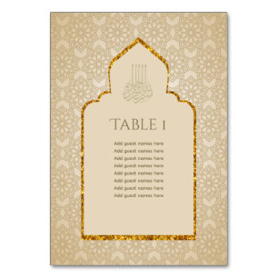 NIKAH - Muslim i den ornerade islamiska moskén Gul Bordsnummer