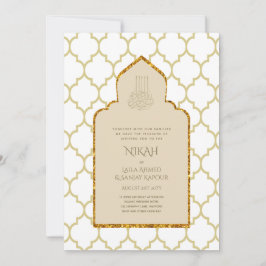 NIKAH - Ornate Islamic Mosque Guld Bröllop Inbjudningar
