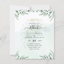 Nikah Walima GREENERY WEDDING INVITATION Islamic